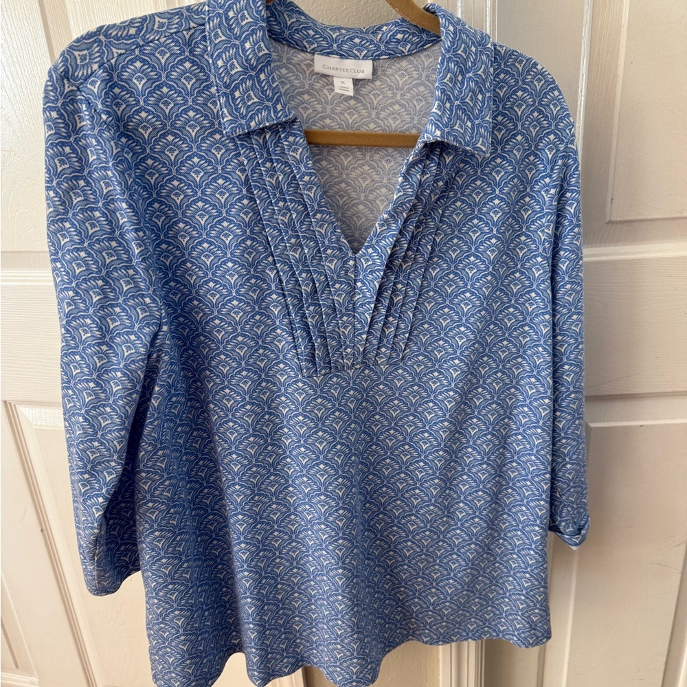 Charter Club Blue Elegant Top
